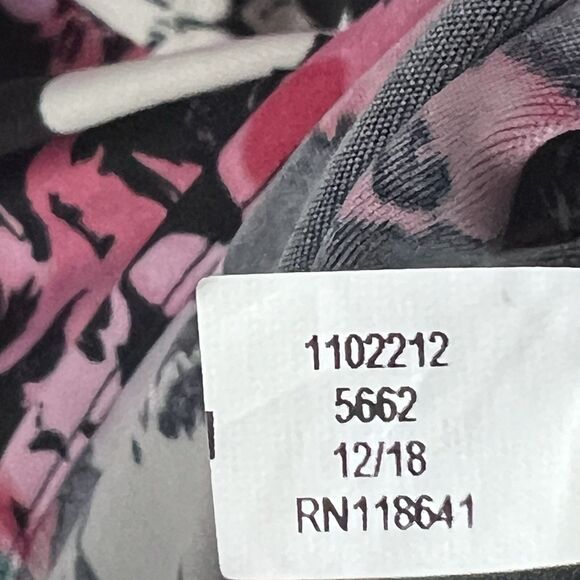 Lane Bryant Top Womens 22/24 Floral Blouse Plus Size Short Sleeve Black - Picture 13 of 14